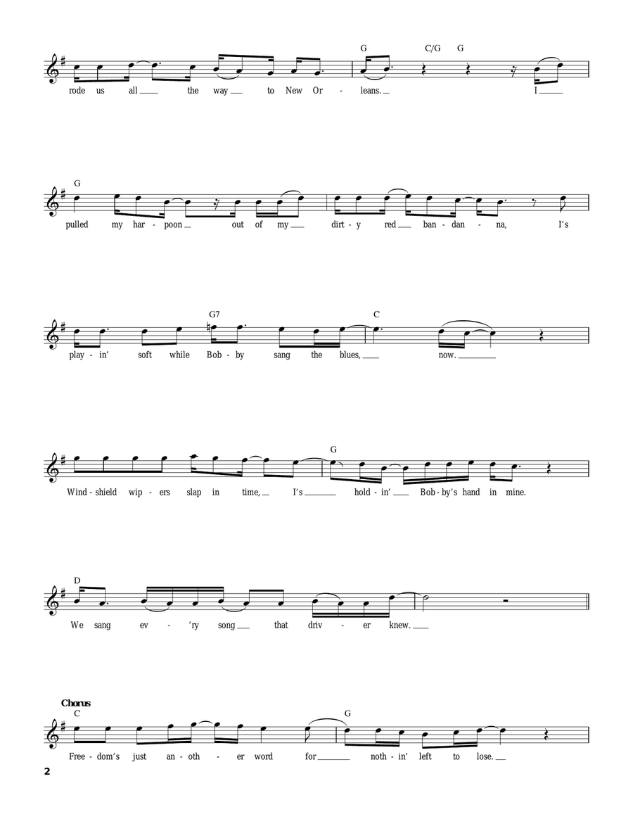 Me And Bobby McGee Acoustic Guitar scores gallery preview page 2