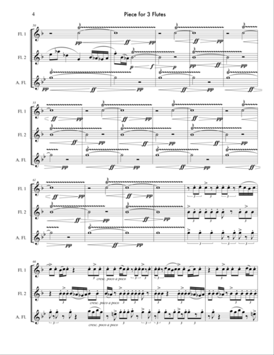 Piece for 3 Flutes Flute Trio scores gallery preview page 5
