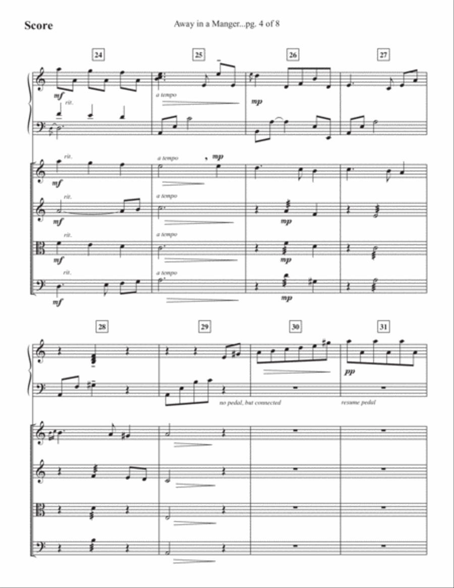 Away in a Manger Piano Quintet scores gallery preview page 4