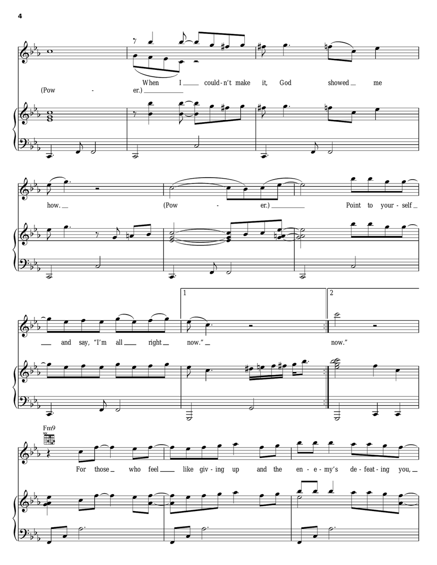 Power Piano, Vocal, Guitar scores gallery preview page 4