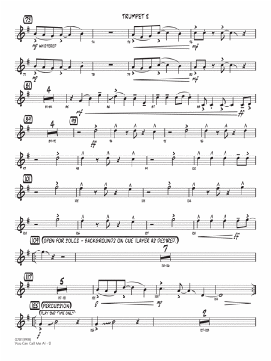 You Can Call Me Al (arr. Michele Fernández) - Trumpet 2 Jazz Ensemble scores gallery preview page 2