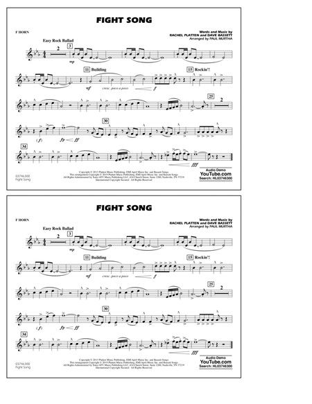 Fight Song (arr. Paul Murtha) - F Horn