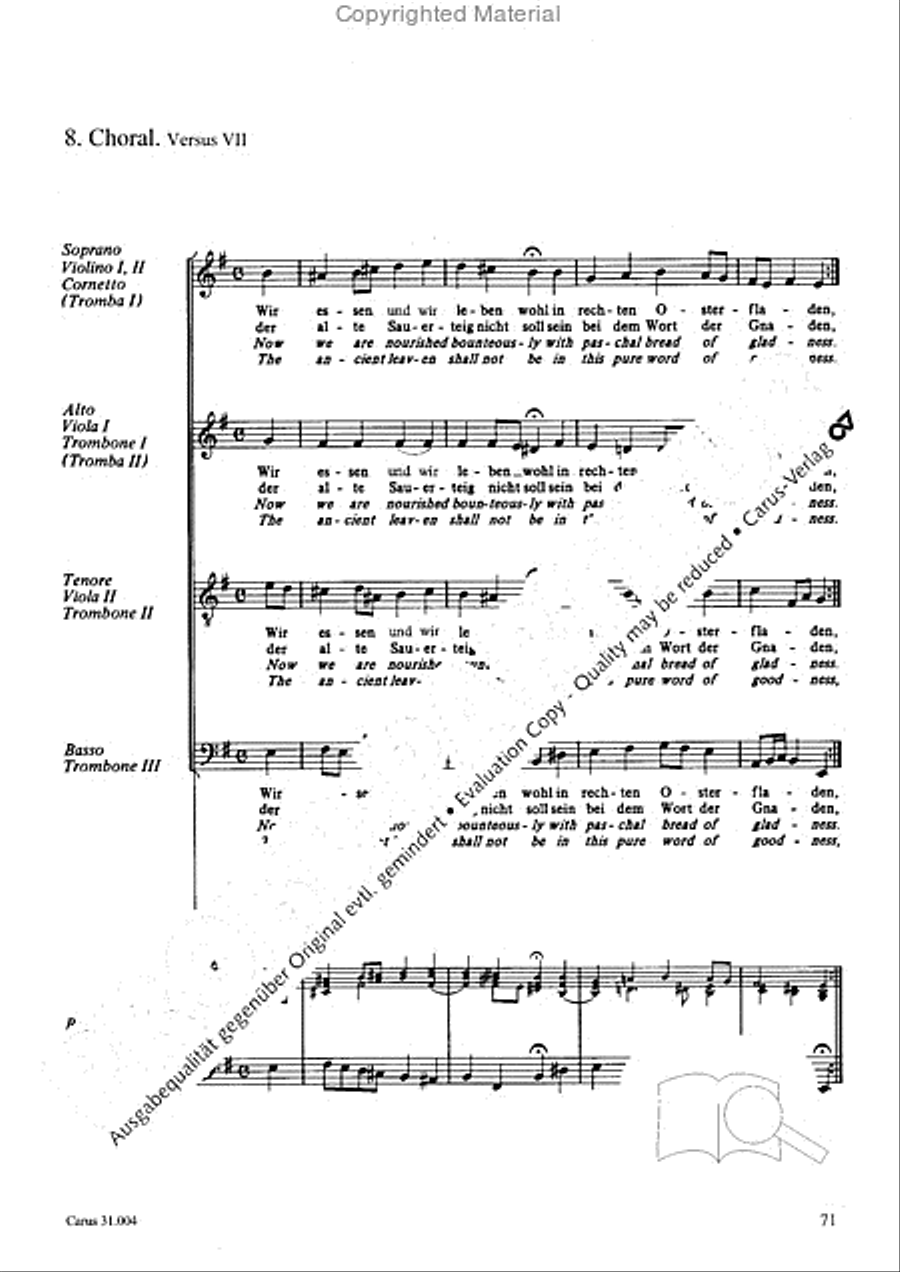Christ lay in death's cold prison (Christ lag in Todesbanden) 4-Part scores gallery preview page 69