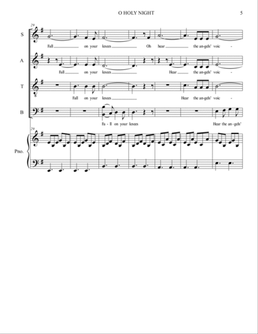 O Holy Night 4-Part scores gallery preview page 5