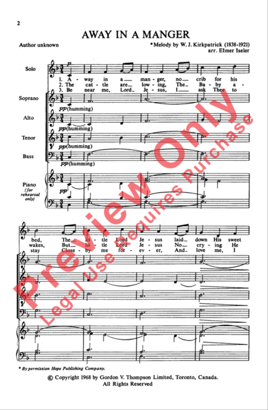 Away in a Manger Away in a Manger 4-Part scores gallery preview page 2