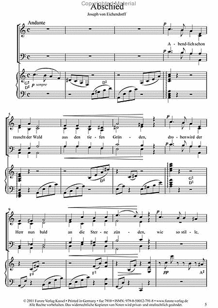 5 Lieder for harp and choir