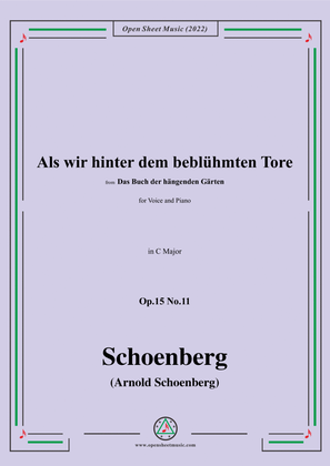 Book cover for Schoenberg-Als wir hinter dem beblühmten Tore,in C Major,Op.15 No.11