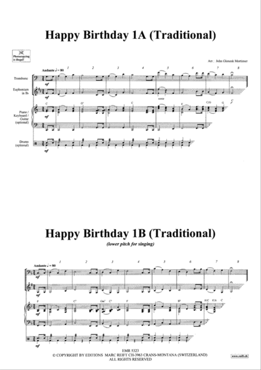 Happy Birthday Brass Ensemble scores gallery preview page 3