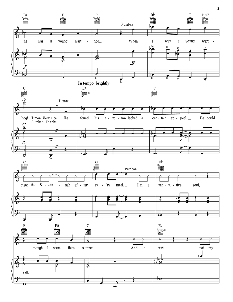 Hakuna Matata (from The Lion King) Guitar scores gallery preview page 3