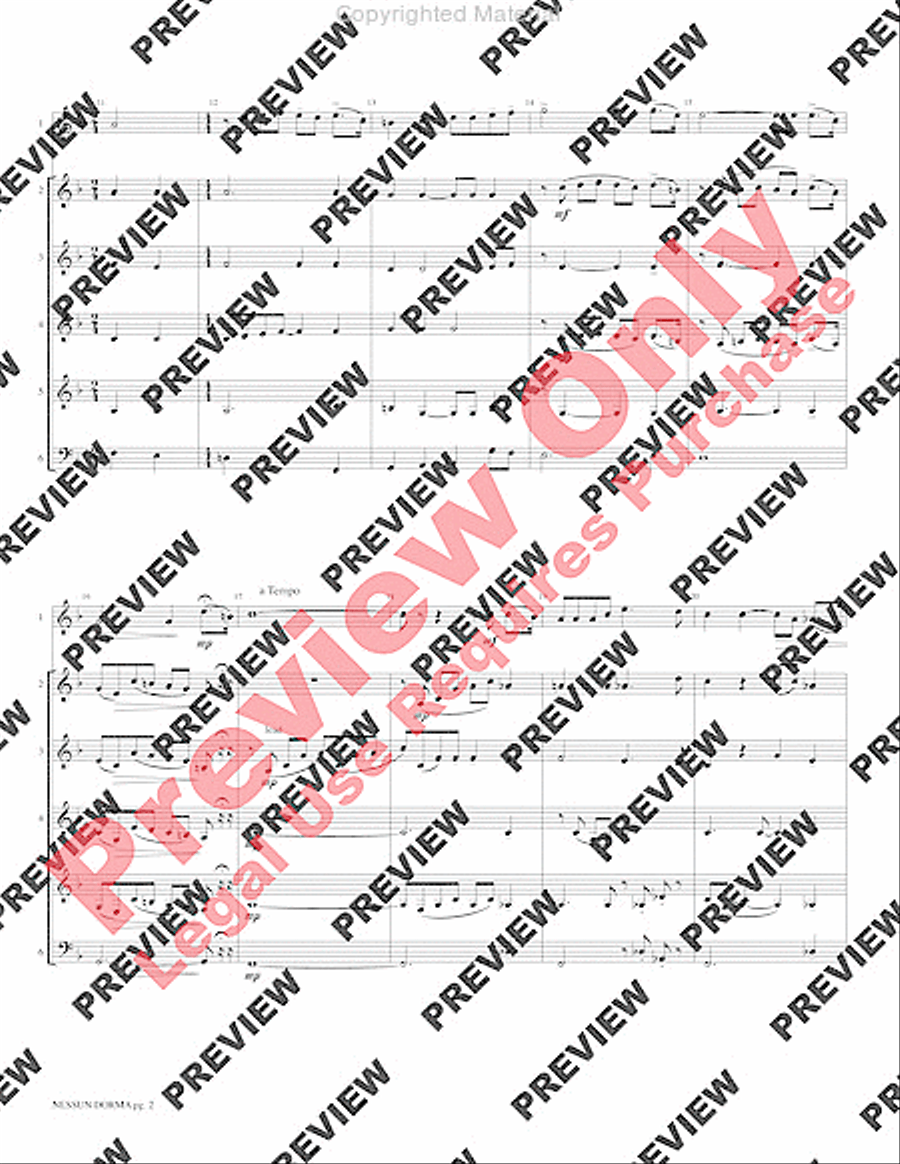 Nessun Dorma (from Turandot) Woodwind Ensemble scores gallery preview page 4