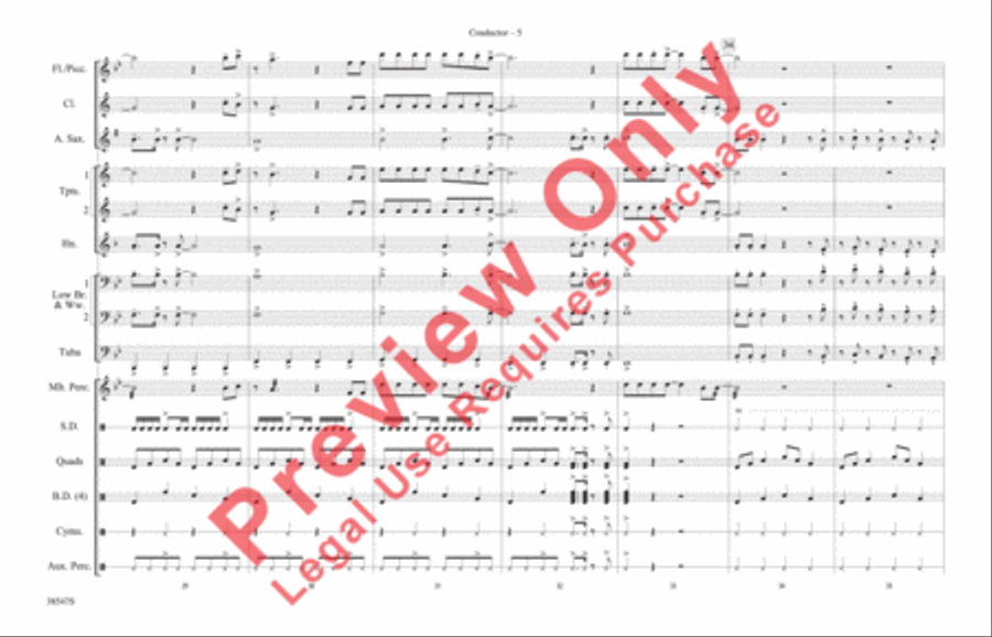 The Edge of Glory Marching Band scores gallery preview page 6