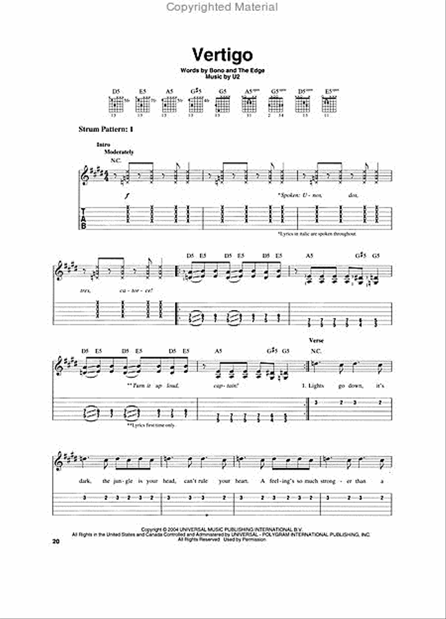 U2 – 18 Singles U2 – 18 Singles Guitar Tablature scores gallery preview page 4