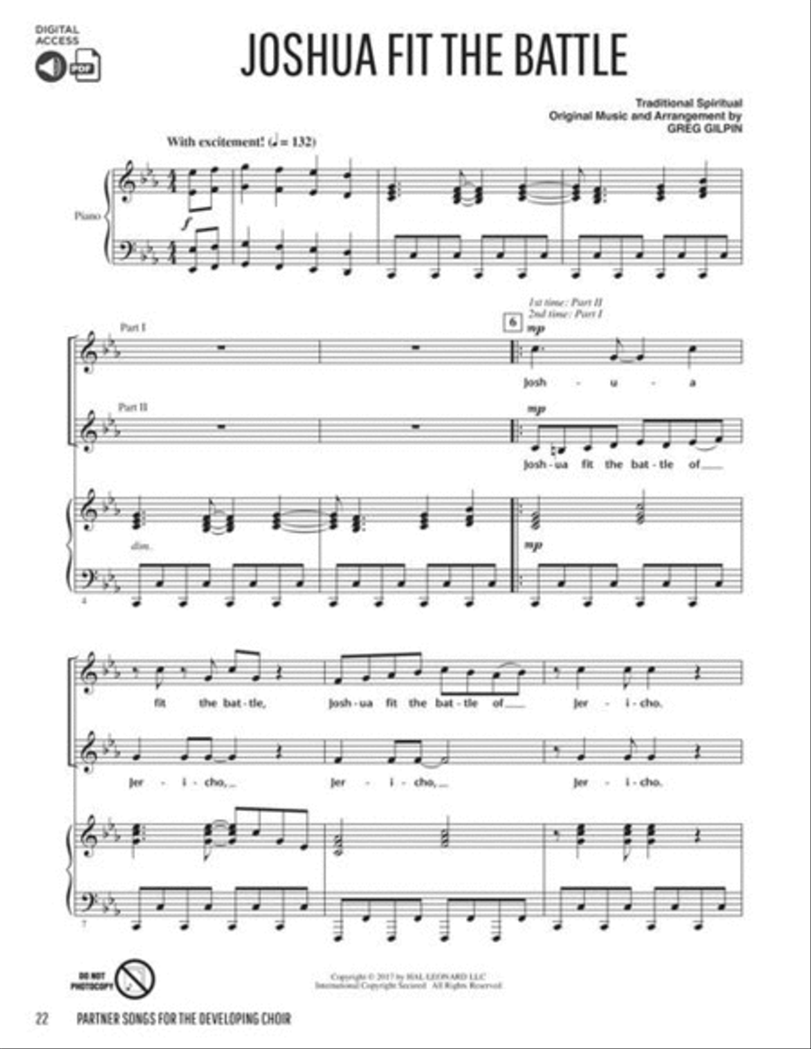 Partner Songs for the Developing Choir Choir scores gallery preview page 5