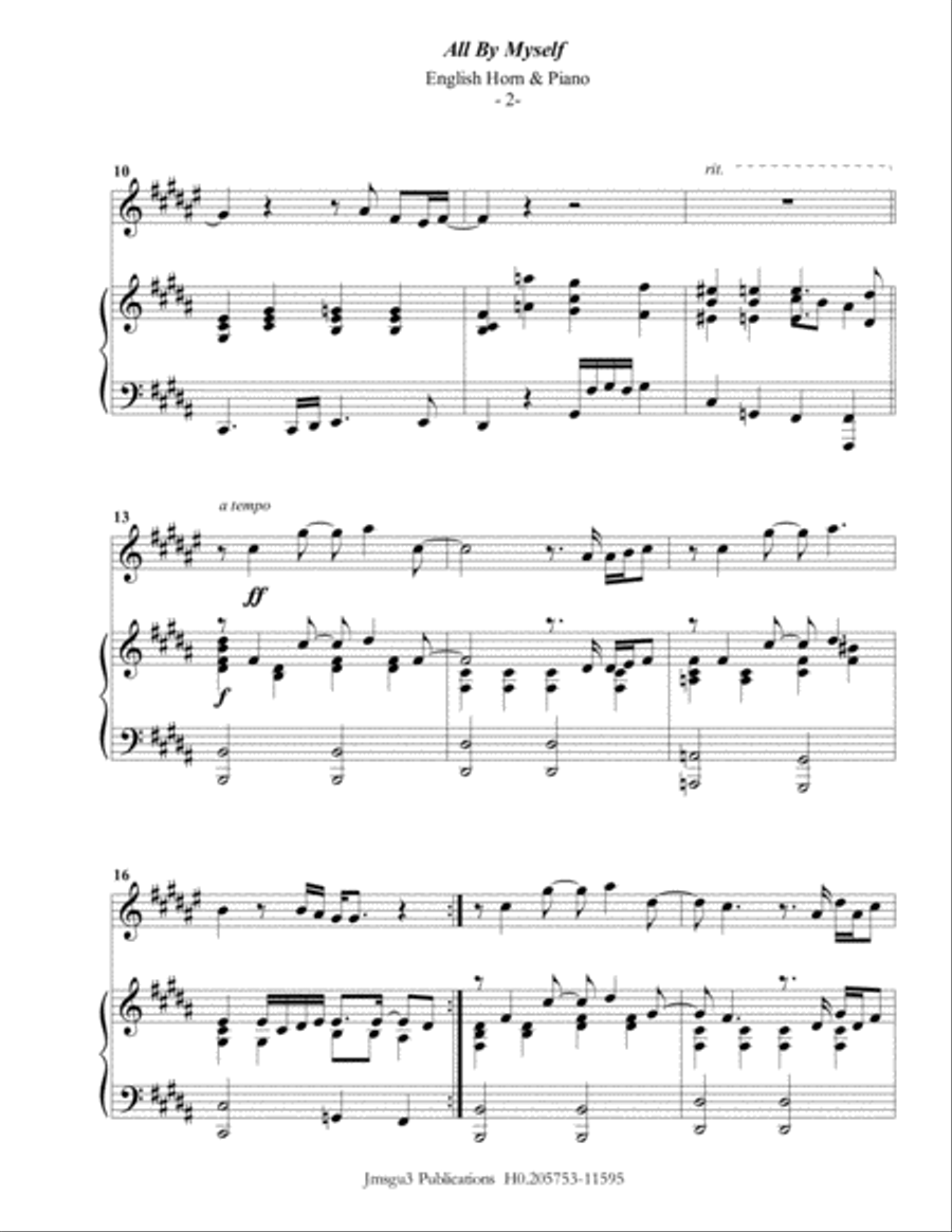 All By Myself All By Myself English Horn scores gallery preview page 2