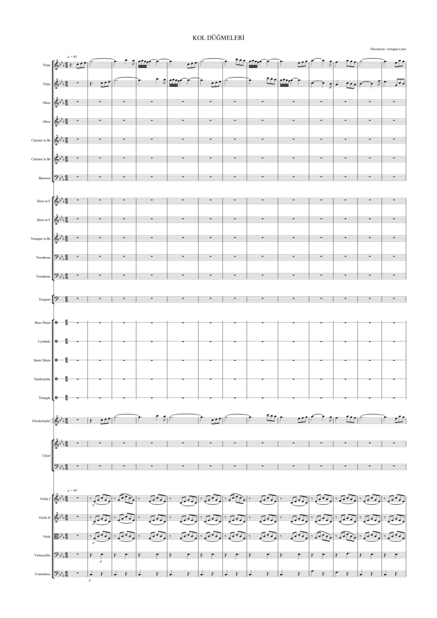 Kol Dugmeleri Full Orchestra scores gallery preview page 1
