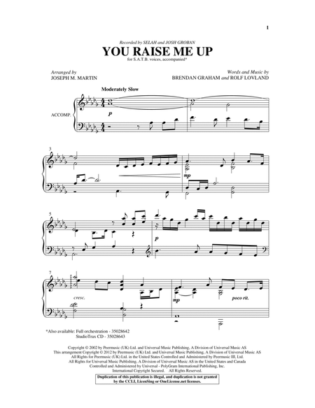 You Raise Me Up (arr. Joseph M. Martin)
