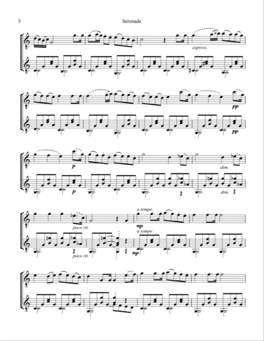 Serenade for guitar duo Score and Parts scores gallery preview page 4