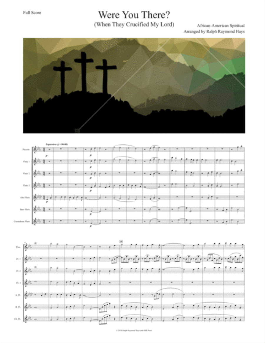 Were You There (When They Crucified My Lord) for flute choir Flute Choir scores gallery preview page 1