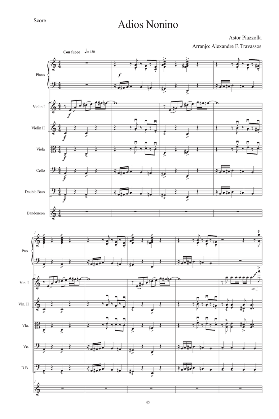 Adios Nonino Chamber Music scores gallery preview page 1