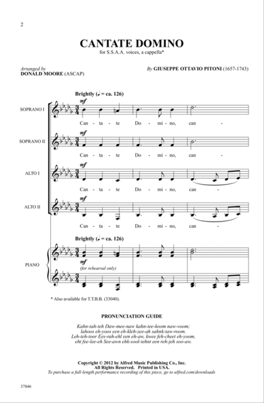 Cantate Domino SSAA scores gallery preview page 1