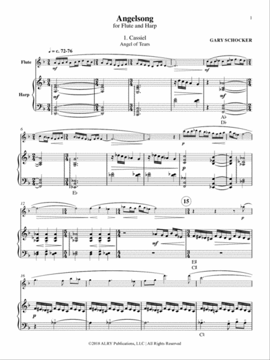 Angelsong for Flute and Harp Flute scores gallery preview page 2
