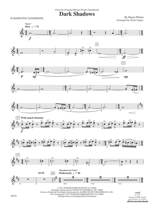 Dark Shadows (from the Original Motion Picture Soundtrack): E-flat Baritone Saxophone