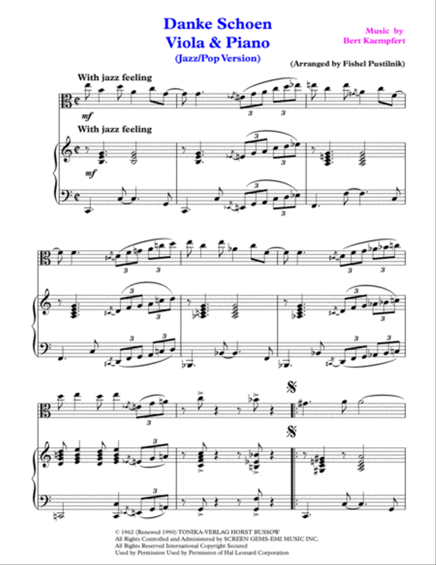 Danke Schoen Viola scores gallery preview page 2