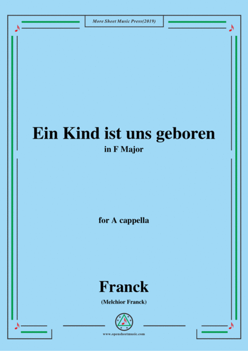 Franck-Ein Kind ist uns geboren,in F Major,for A cappella image number null
