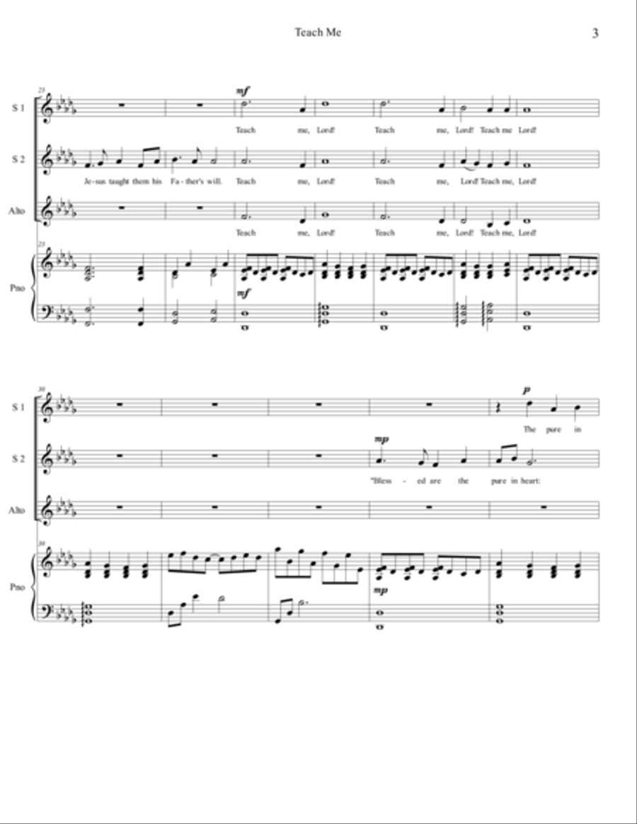 Teach Me, Lord SSA scores gallery preview page 4