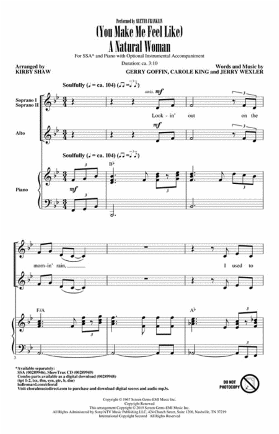 (You Make Me Feel Like) A Natural Woman SSA scores gallery preview page 2
