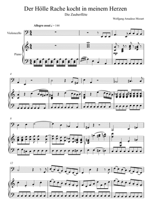 W.A Mozart - Der Hölle Rache kocht in meinem Herzen (Die Zauberflöte) Violoncello Solo