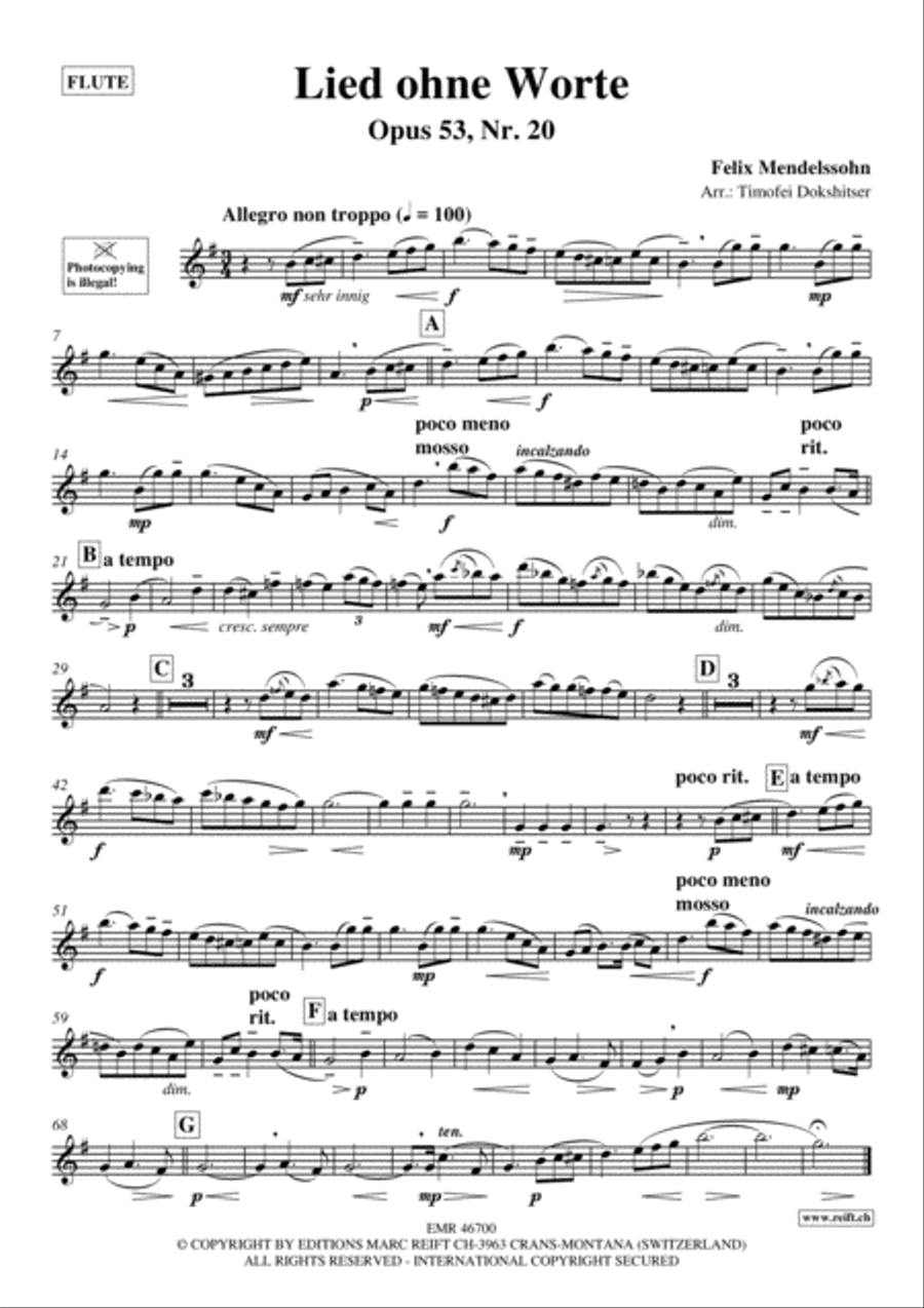 3 Lieder ohne Worte Flute Solo scores gallery preview page 2