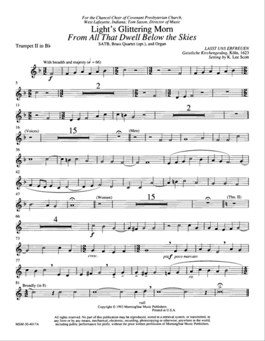 Light's Glittering Morn Choir scores gallery preview page 2