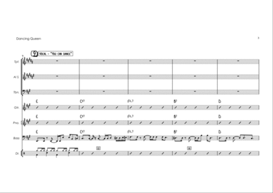 Dancing Queen Jazz Ensemble scores gallery preview page 3
