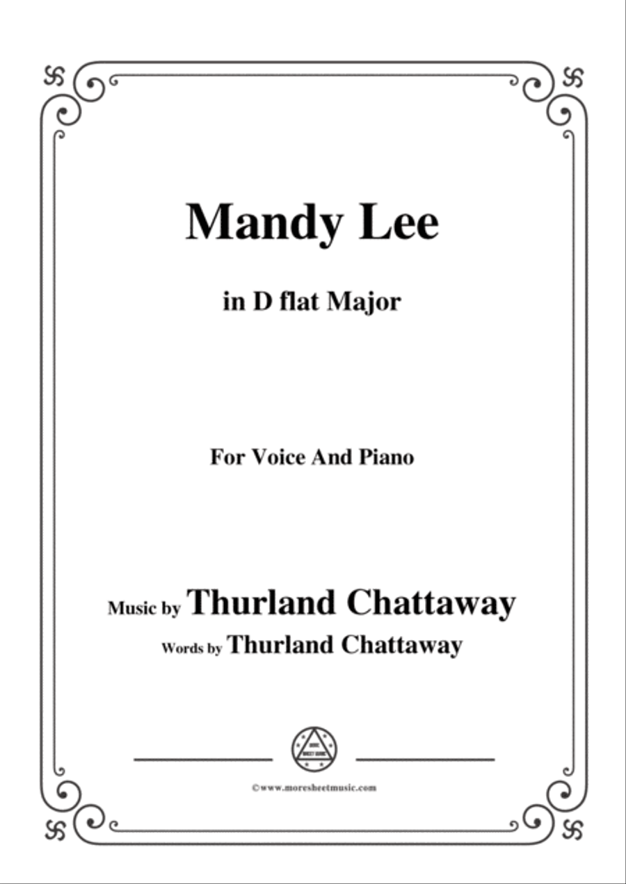 Thurland Chattaway-Mandy Lee,in D flat Major,for Voice and Piano Voice Solo scores gallery preview page 1