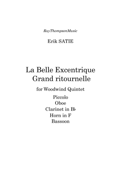 Satie: La Belle Excentrique - Grand ritournelle - wind quintet image number null