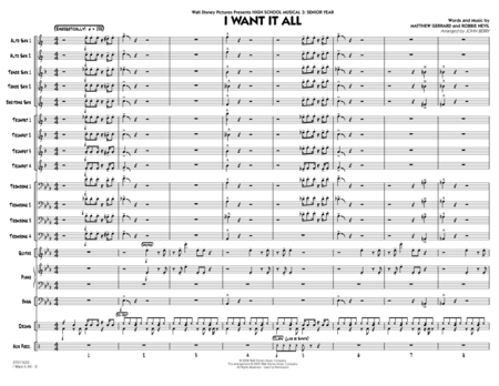 I Want It All (from "High School Musical 3") - Full Score