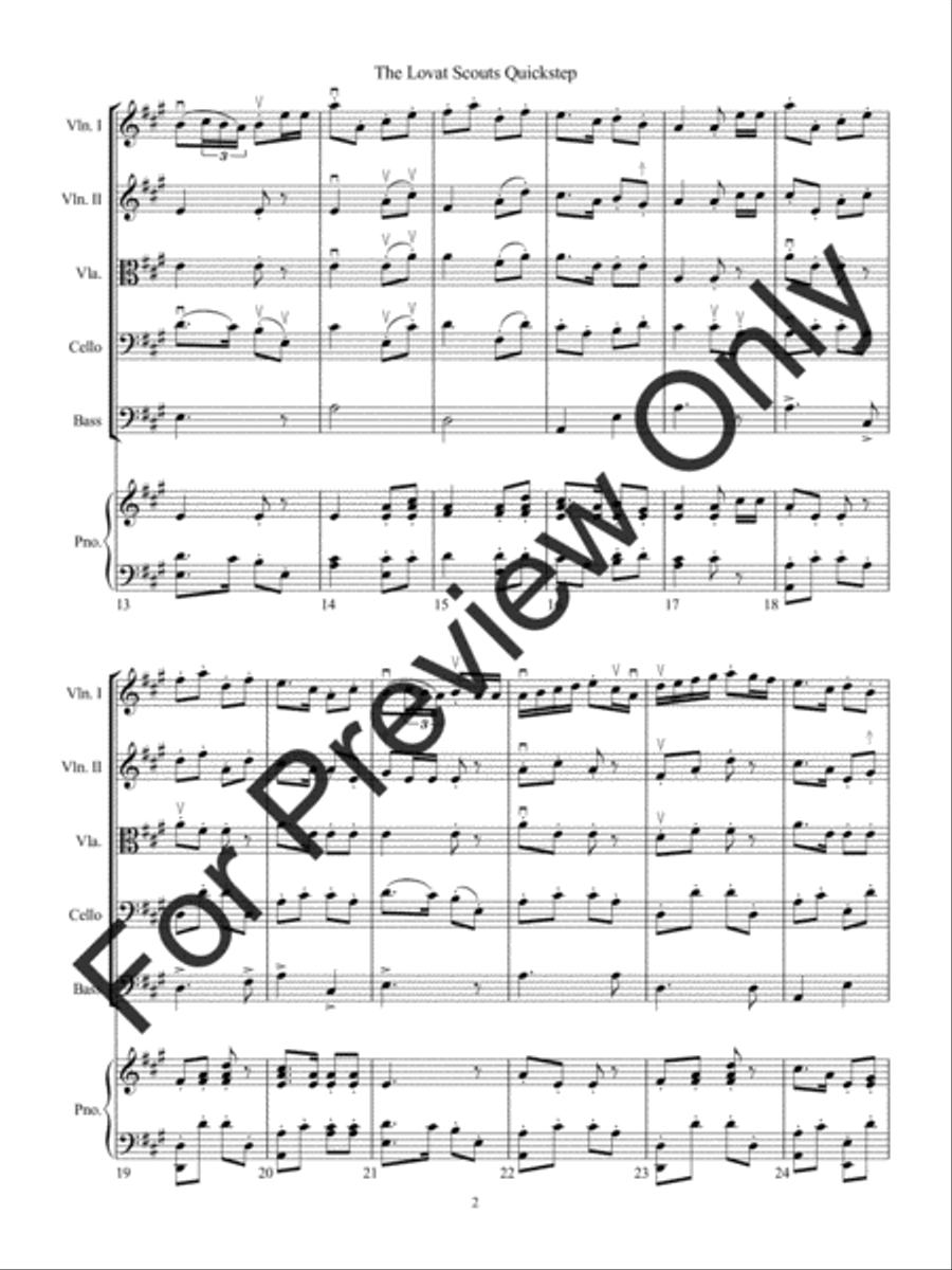 The Lovat Scouts Quickstep String Orchestra scores gallery preview page 5