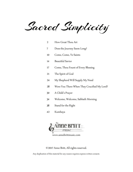 Sacred Simplicity songbook image number null