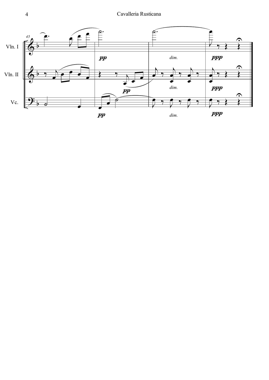 Cavalleria Rusticana by Pietro Mascagni String Trio - Digital Sheet Music page 4