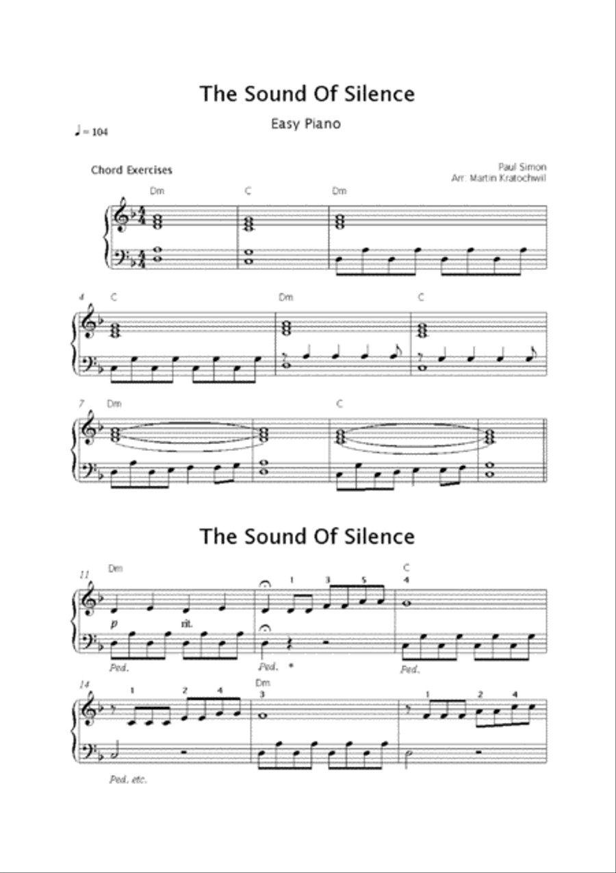 The Sound Of Silence Piano Solo scores gallery preview page 2