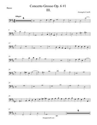 Concerto Grosso Op. 6 #1 Movement III