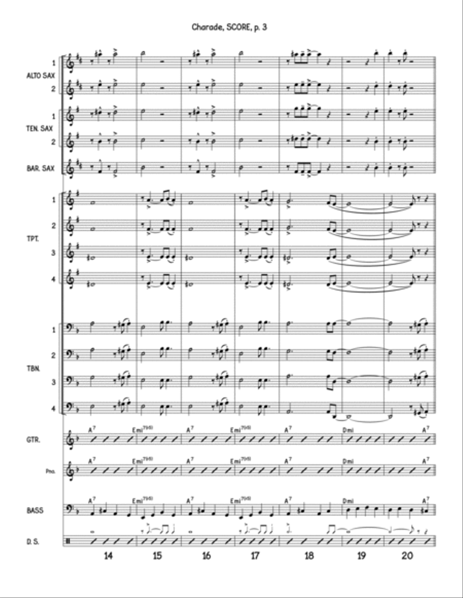 Charade Jazz Ensemble scores gallery preview page 3