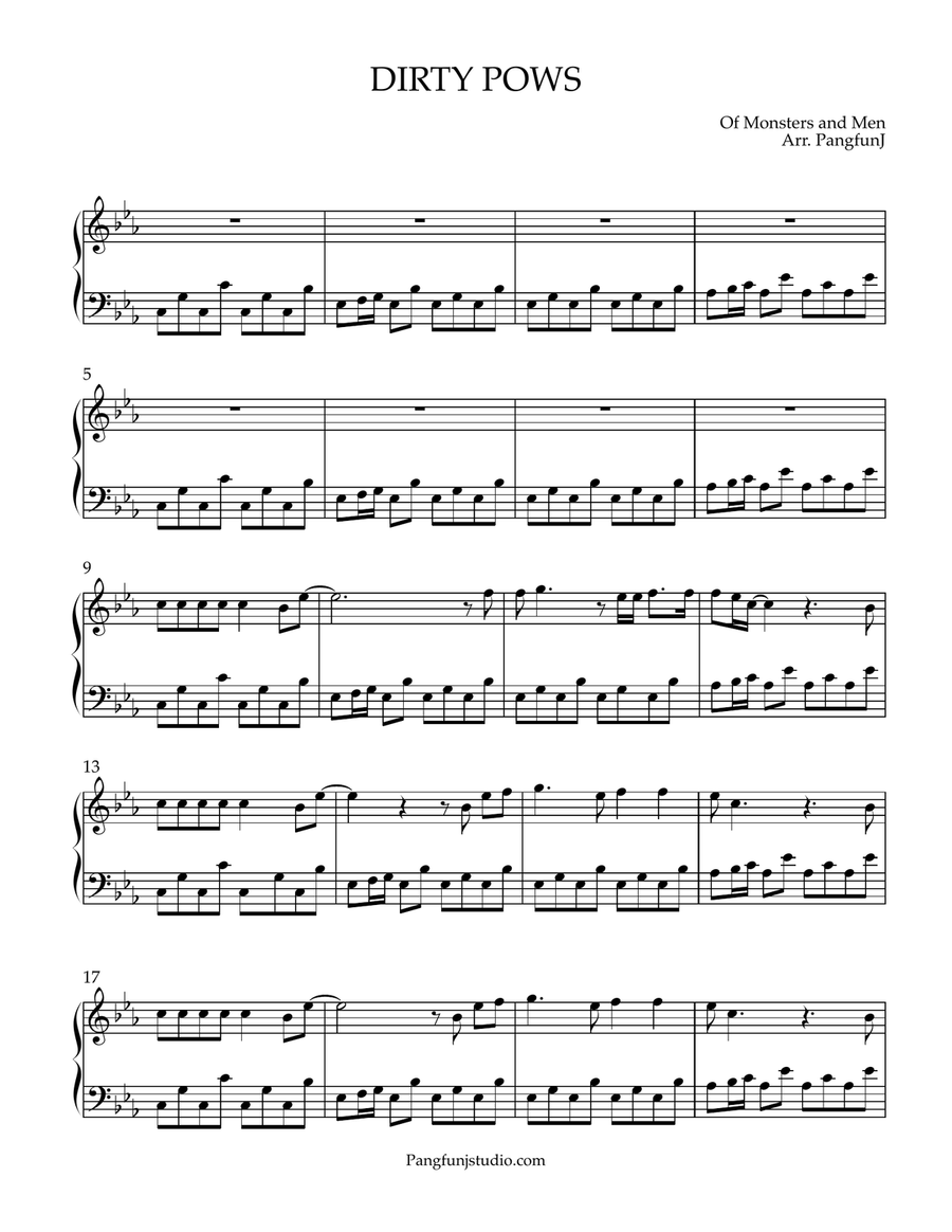 Dirty Paws Easy Piano scores gallery preview page 1