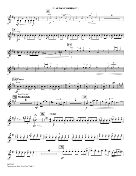 Symphonic Suite from Star Trek - Eb Alto Saxophone 2