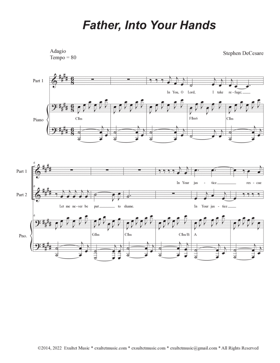 Father, Into Your Hands (2-part choir) image number null