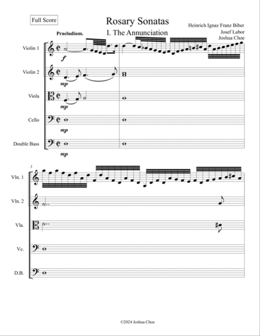 Rosary Sonatas, I. The Annunciation String Quintet scores gallery preview page 3