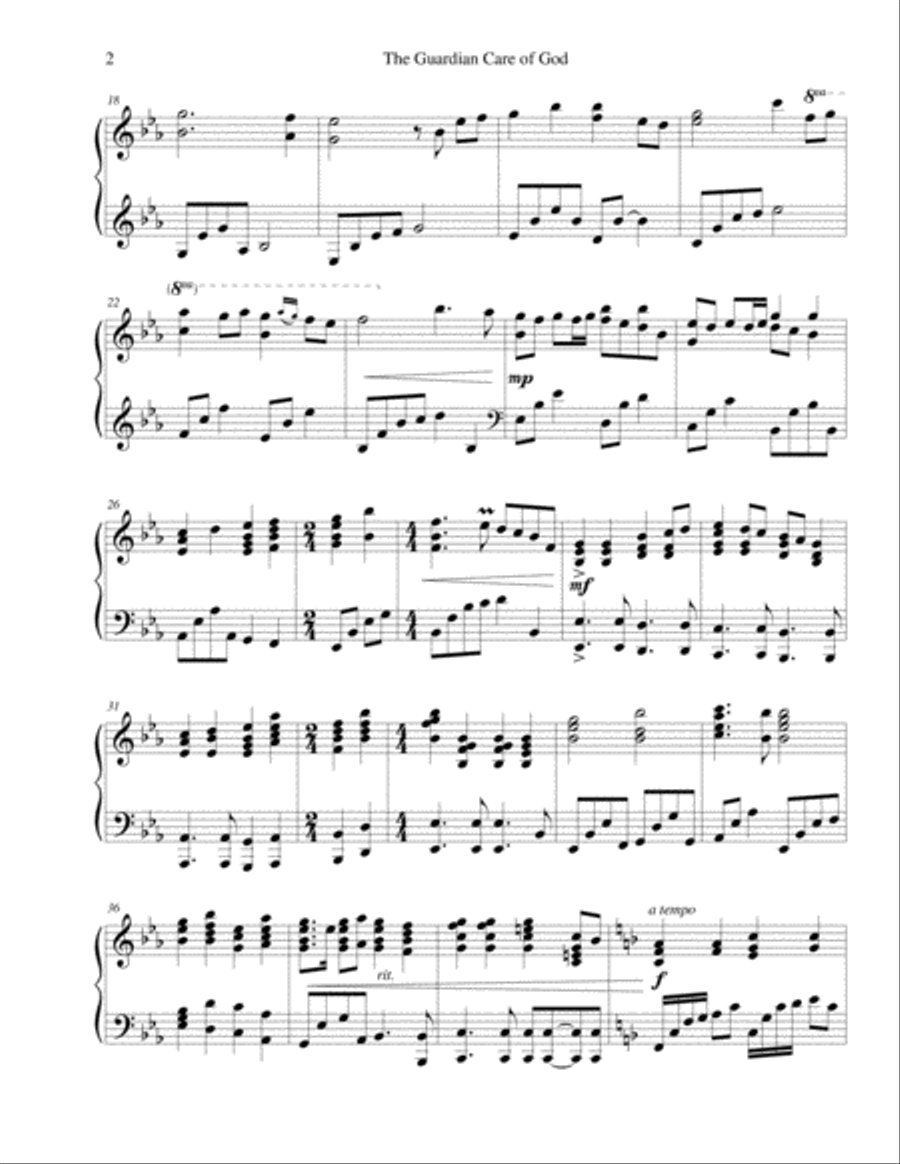 The Guardian Care of God (Psalter #52) Piano Solo scores gallery preview page 2