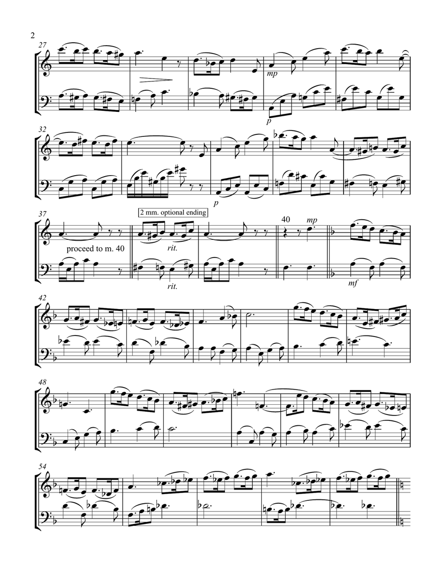 Faure Sicilienne, arr. for violin & cello duet String Duet scores gallery preview page 2