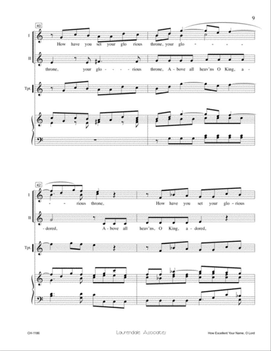 How Excellent Your Name, O Lord 2-Part scores gallery preview page 4